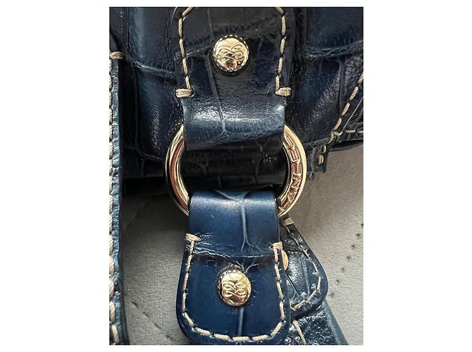 Premier Flirt Borsa Lancel First Flirt in pelle blu effetto coccodrillo - vista 5