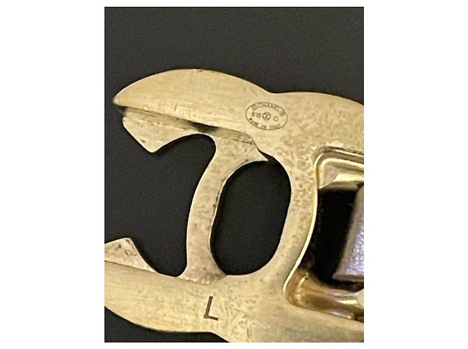 Bracciale Chanel anelli in ottone dorato Light e pelle argentata Argento D'oro - vista 3