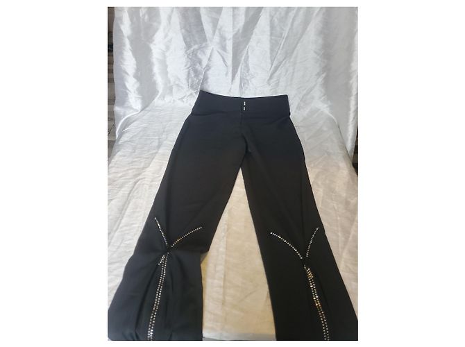 Autre Marque Calça preta da Faust Couture adornada com strass Preto - vista 5