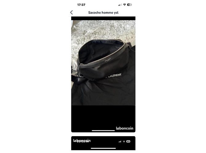 Borsa a vita in tela e pelle nera di Saint Laurent Nero - vista 11