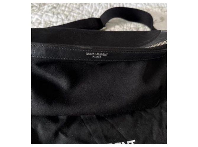 Borsa a vita in tela e pelle nera di Saint Laurent Nero - vista 2