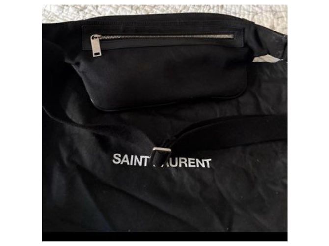 Borsa a vita in tela e pelle nera di Saint Laurent Nero - vista 3