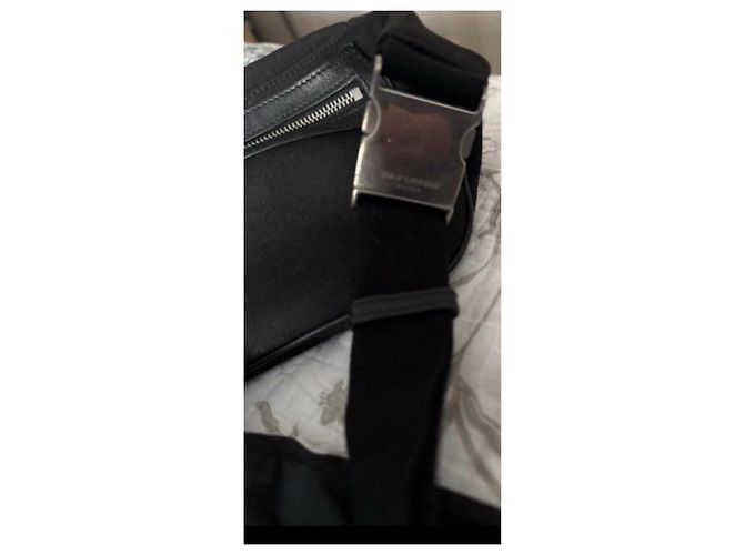 Borsa a vita in tela e pelle nera di Saint Laurent Nero - vista 4