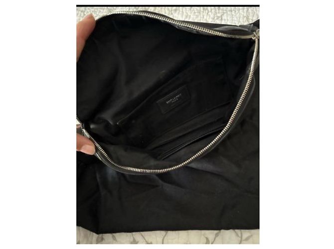 Borsa a vita in tela e pelle nera di Saint Laurent Nero - vista 6