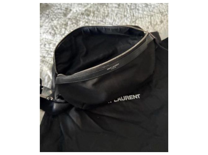 Borsa a vita in tela e pelle nera di Saint Laurent Nero - vista 7