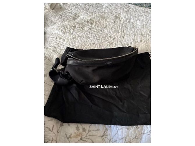 Borsa a vita in tela e pelle nera di Saint Laurent Nero - vista 8