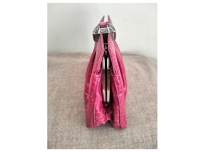 Gianni Versace Rosa Krokodil Clutch-Tasche - Ansicht 10
