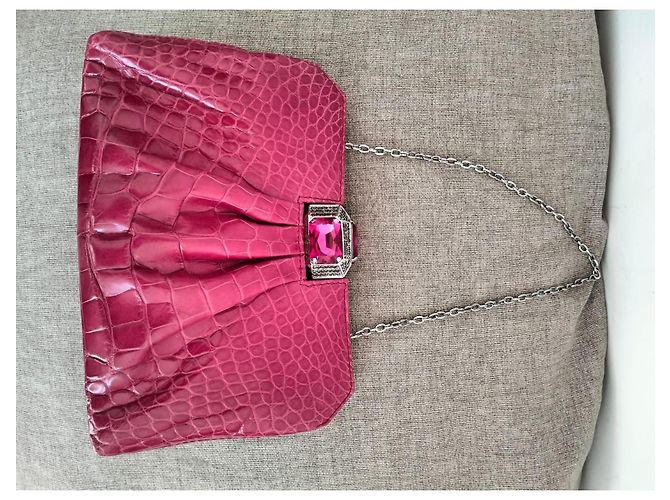 Gianni Versace Rosa Krokodil Clutch-Tasche - Ansicht 11