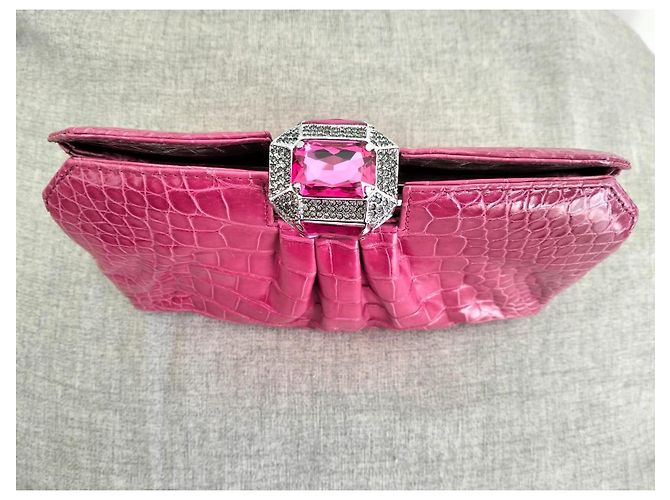 Gianni Versace Rosa Krokodil Clutch-Tasche - Ansicht 12