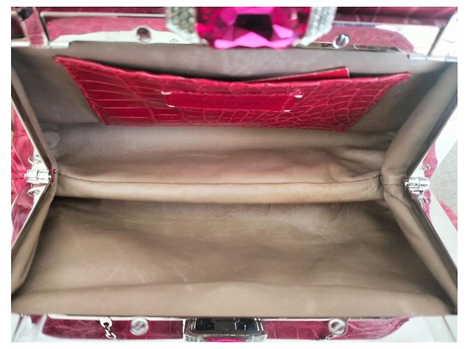 Gianni Versace Rosa Krokodil Clutch-Tasche - Ansicht 13
