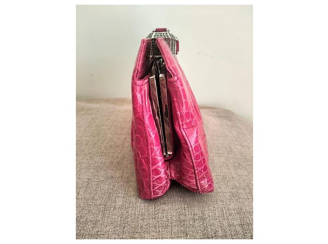 Gianni Versace Rosa Krokodil Clutch-Tasche - Ansicht 14