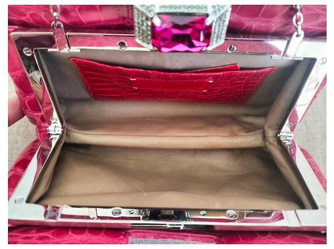 Gianni Versace Rosa Krokodil Clutch-Tasche - Ansicht 6