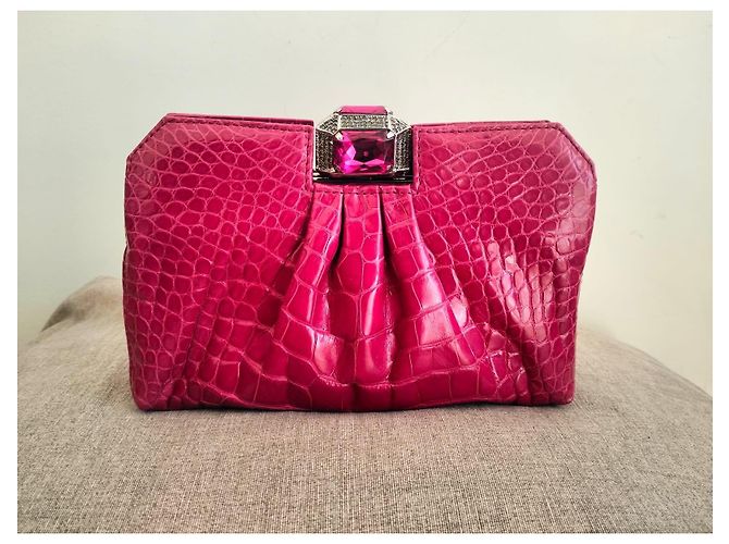 Gianni Versace Rosa Krokodil Clutch-Tasche - Ansicht 7