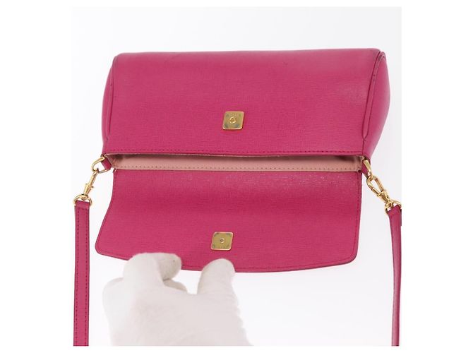 Borsa a Spalla FENDI in Pelle 2way Rosa Oro Auth ka2012 D'oro - vista 10