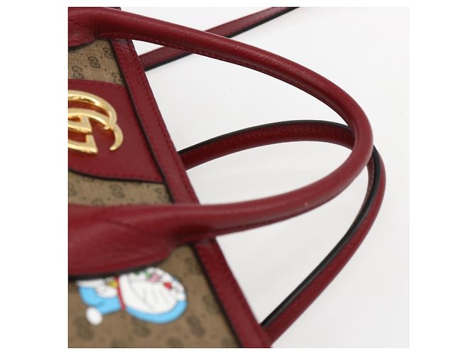 GUCCI GUCCI �~ Borsa Micro GG Supreme Doraemon PVC 2way Beige 653952 Auth 149861SM D'oro - vista 14