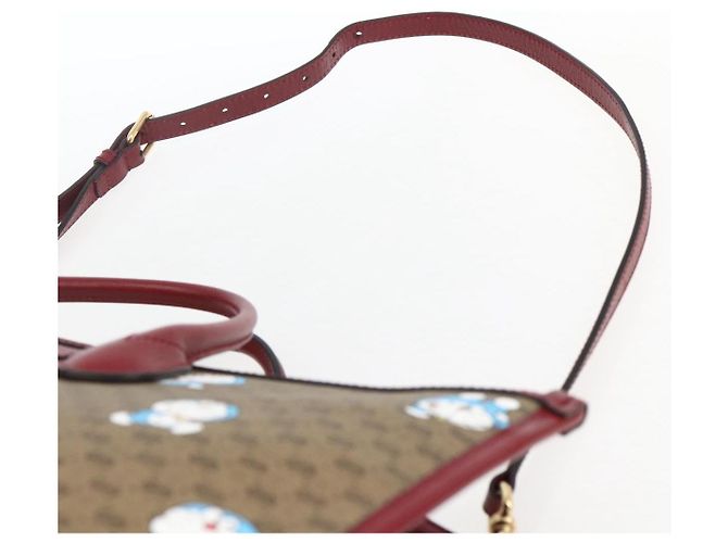 GUCCI GUCCI �~ Borsa Micro GG Supreme Doraemon PVC 2way Beige 653952 Auth 149861SM D'oro - vista 15