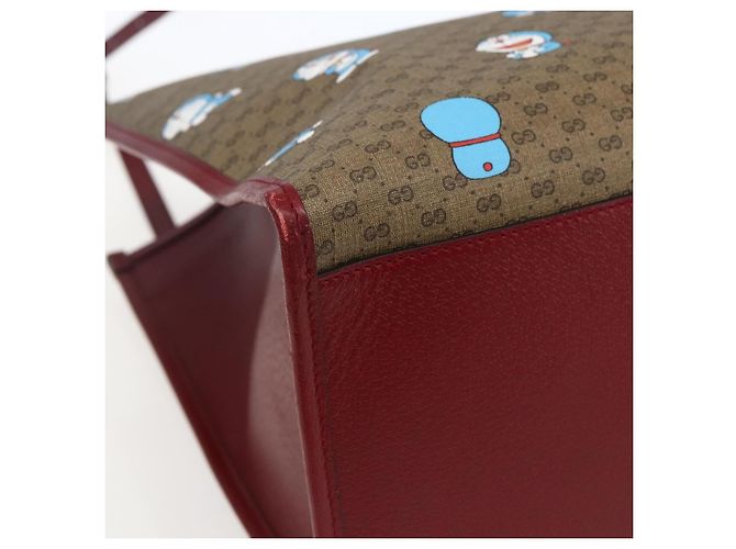 GUCCI GUCCI �~ Borsa Micro GG Supreme Doraemon PVC 2way Beige 653952 Auth 149861SM D'oro - vista 16