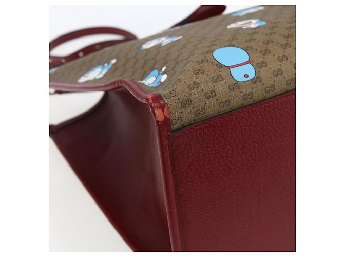 GUCCI GUCCI �~ Borsa Micro GG Supreme Doraemon PVC 2way Beige 653952 Auth 149861SM D'oro - vista 18
