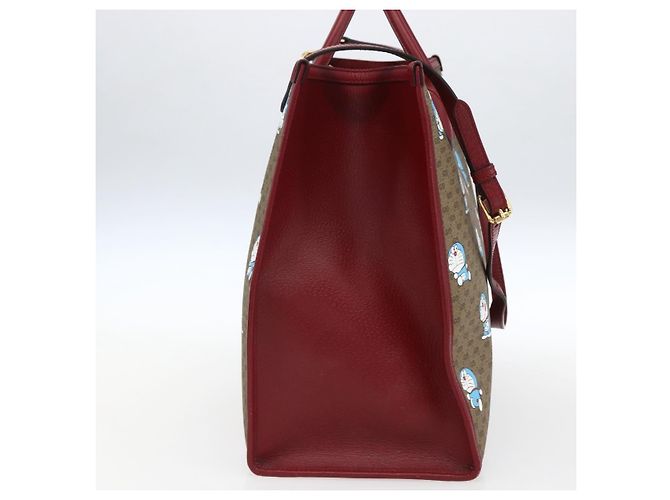 GUCCI GUCCI �~ Borsa Micro GG Supreme Doraemon PVC 2way Beige 653952 Auth 149861SM D'oro - vista 3
