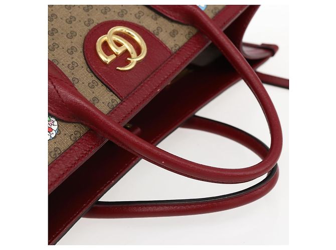 GUCCI GUCCI �~ Borsa Micro GG Supreme Doraemon PVC 2way Beige 653952 Auth 149861SM D'oro - vista 7