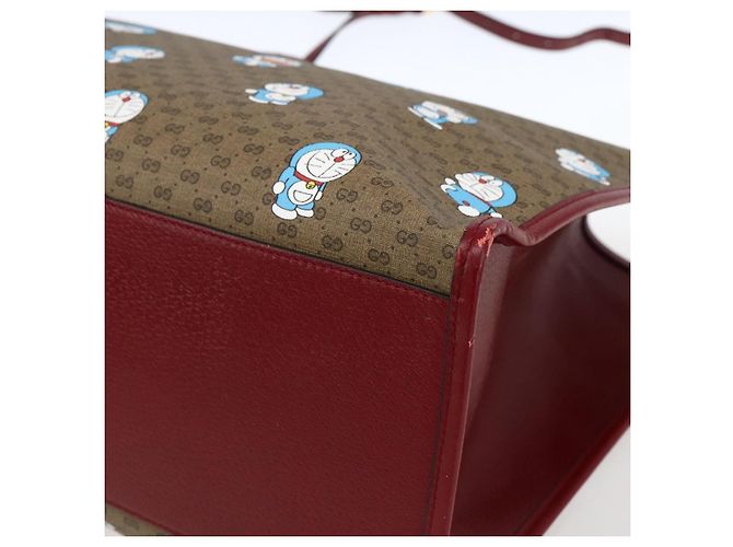 GUCCI GUCCI �~ Borsa Micro GG Supreme Doraemon PVC 2way Beige 653952 Auth 149861SM D'oro - vista 9