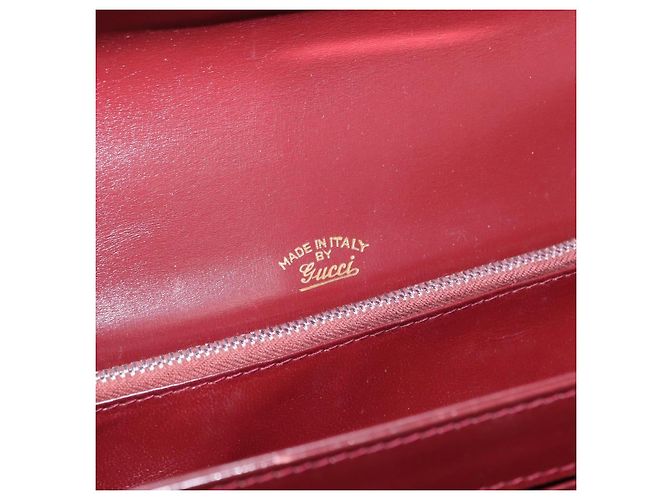 Borsa a mano in pelle bordeaux Gucci oro Auth ep13170 D'oro Bordò - vista 11