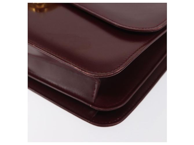 Borsa a mano in pelle bordeaux Gucci oro Auth ep13170 D'oro Bordò - vista 14