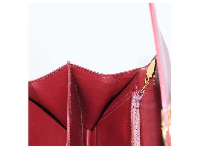 Borsa a mano in pelle bordeaux Gucci oro Auth ep13170 D'oro Bordò - vista 21