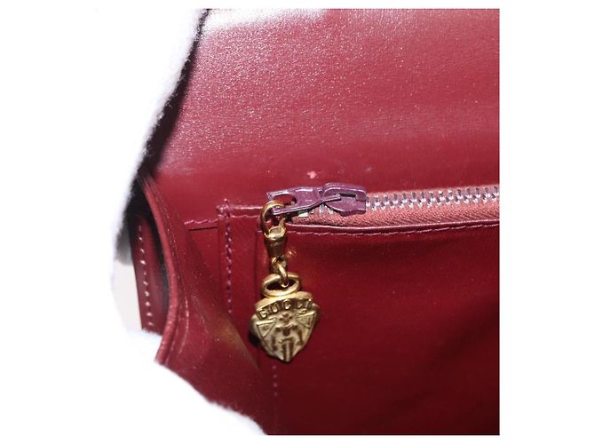 Borsa a mano in pelle bordeaux Gucci oro Auth ep13170 D'oro Bordò - vista 23