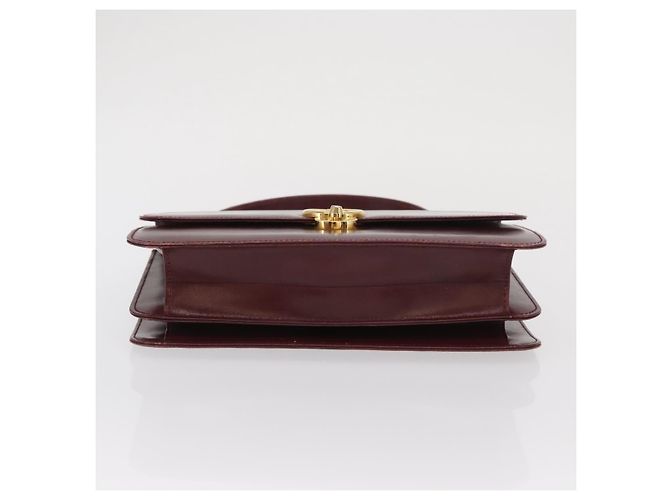 Borsa a mano in pelle bordeaux Gucci oro Auth ep13170 D'oro Bordò - vista 5