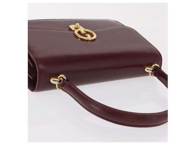 Borsa a mano in pelle bordeaux Gucci oro Auth ep13170 D'oro Bordò - vista 6
