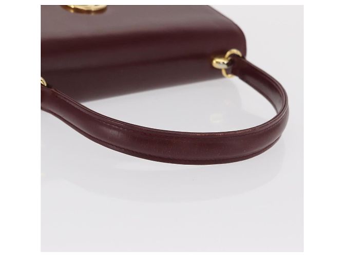 Borsa a mano in pelle bordeaux Gucci oro Auth ep13170 D'oro Bordò - vista 7