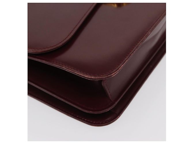 Borsa a mano in pelle bordeaux Gucci oro Auth ep13170 D'oro Bordò - vista 9