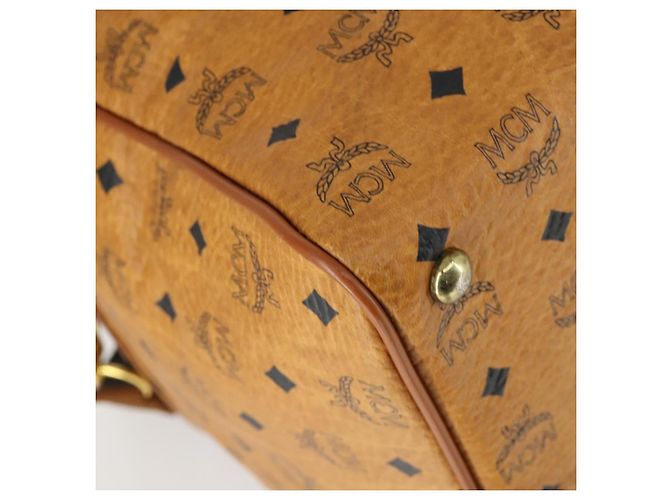 Borsa Boston Vicetos Logogram MCM in pelle PVC 2 in 1 marrone oro Auth mr1923 D'oro - vista 17