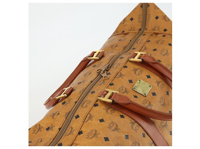 Borsa Boston Vicetos Logogram MCM in pelle PVC 2 in 1 marrone oro Auth mr1923 D'oro - vista 20