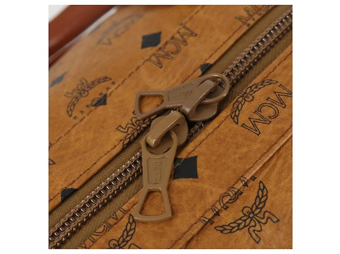 Borsa Boston Vicetos Logogram MCM in pelle PVC 2 in 1 marrone oro Auth mr1923 D'oro - vista 21