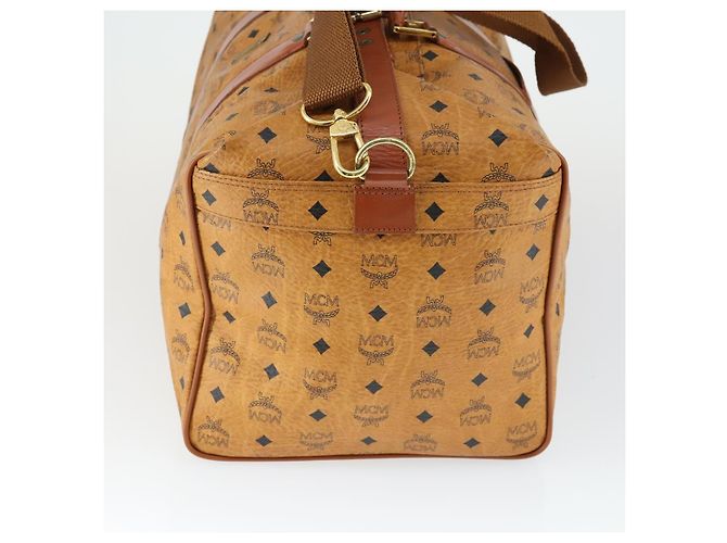 Borsa Boston Vicetos Logogram MCM in pelle PVC 2 in 1 marrone oro Auth mr1923 D'oro - vista 3