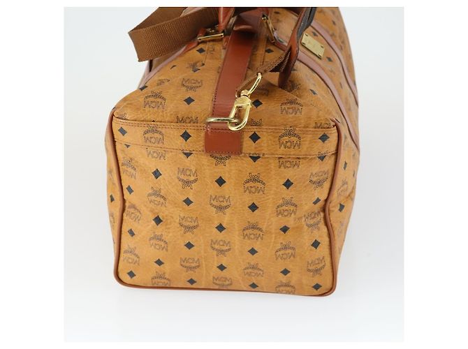 Borsa Boston Vicetos Logogram MCM in pelle PVC 2 in 1 marrone oro Auth mr1923 D'oro - vista 4