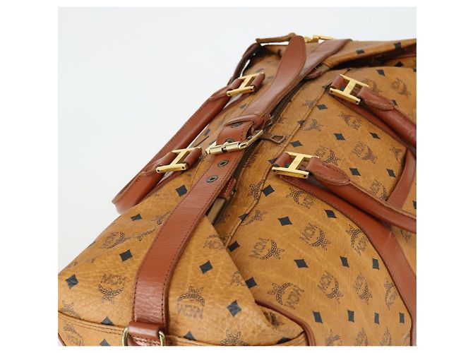 Borsa Boston Vicetos Logogram MCM in pelle PVC 2 in 1 marrone oro Auth mr1923 D'oro - vista 6
