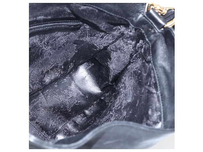 Borsa a mano in pelle Gucci Bamboo 2way Nera Oro 001 1638 Auth 170600 Nero D'oro - vista 20
