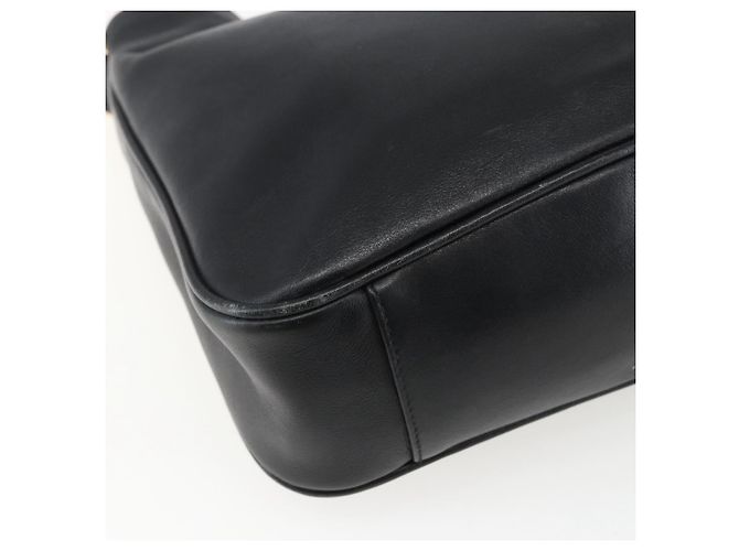 Borsa a mano in pelle Gucci Bamboo 2way Nera Oro 001 1638 Auth 170600 Nero D'oro - vista 9