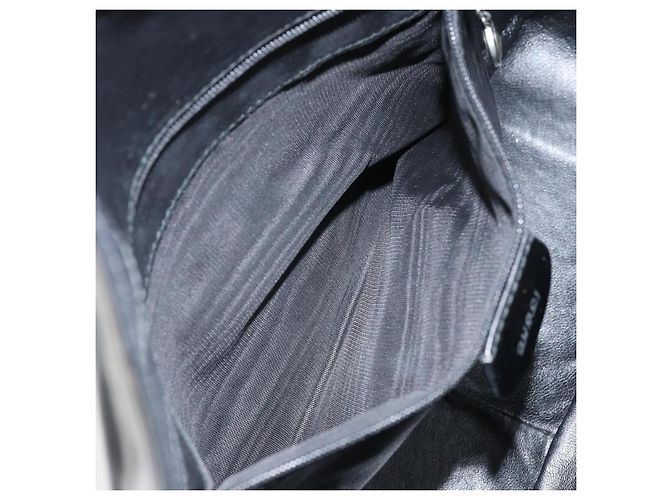 Bamboo Borsa a mano GUCCI in pelle verniciata nera e argento 001 2113 Auth ep13142 Nero - vista 11