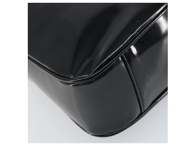 Bamboo Borsa a mano GUCCI in pelle verniciata nera e argento 001 2113 Auth ep13142 Nero - vista 14