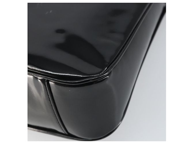 Bamboo Borsa a mano GUCCI in pelle verniciata nera e argento 001 2113 Auth ep13142 Nero - vista 15
