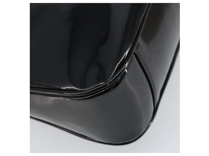 Bamboo Borsa a mano GUCCI in pelle verniciata nera e argento 001 2113 Auth ep13142 Nero - vista 16