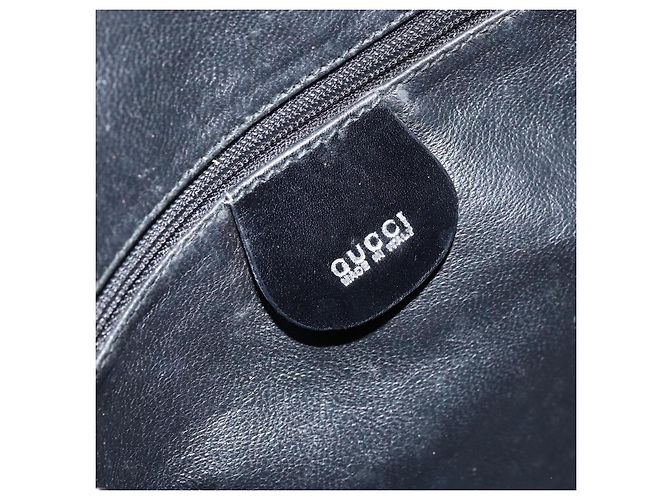 Bamboo Borsa a mano GUCCI in pelle verniciata nera e argento 001 2113 Auth ep13142 Nero - vista 17