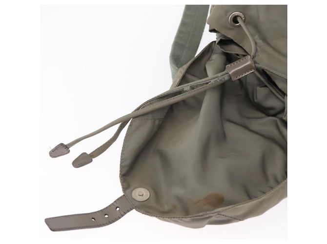 PRADA Backpack Nylon Gray Silver Auth 165573 Brown Silvery - view 10