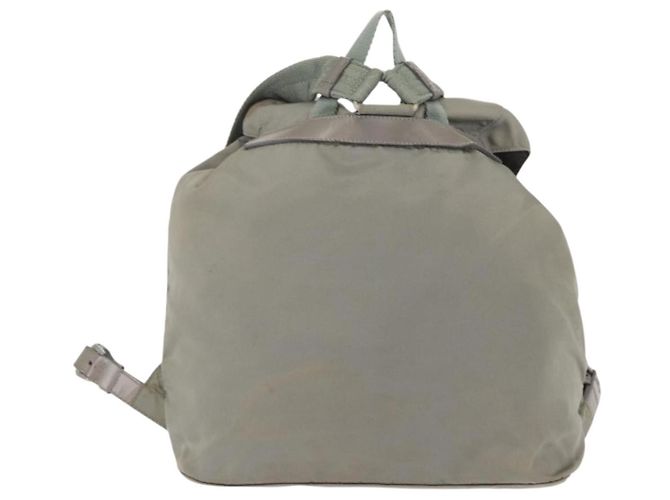 PRADA Backpack Nylon Gray Silver Auth 165573 Brown Silvery - view 2