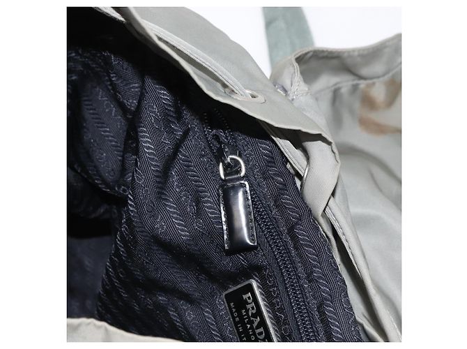 PRADA Backpack Nylon Gray Silver Auth 165573 Brown Silvery - view 23