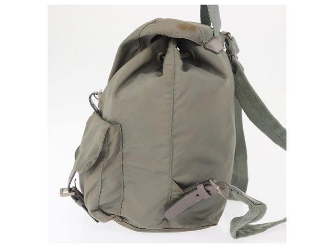 PRADA Backpack Nylon Gray Silver Auth 165573 Brown Silvery - view 3